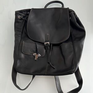 SALE‼️BONINI 100% Italian Leather Black LeatherBackpack